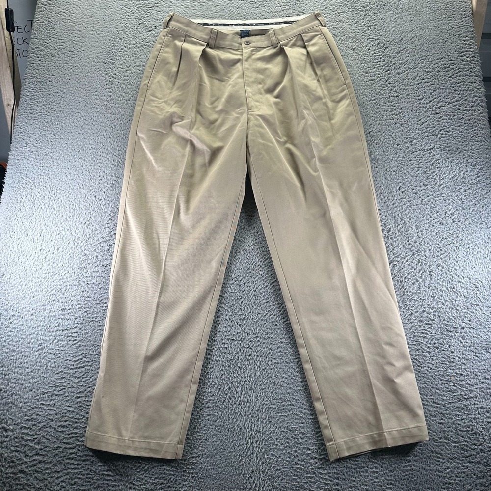 Polo Ralph Lauren Pant Mens 34x31 Brown Cotton Dress Straight Formal Business